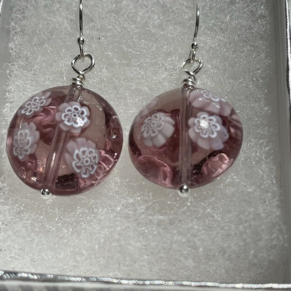 Authentic Amethyst (purple) Murano Earrings - Picture 4 of 4
